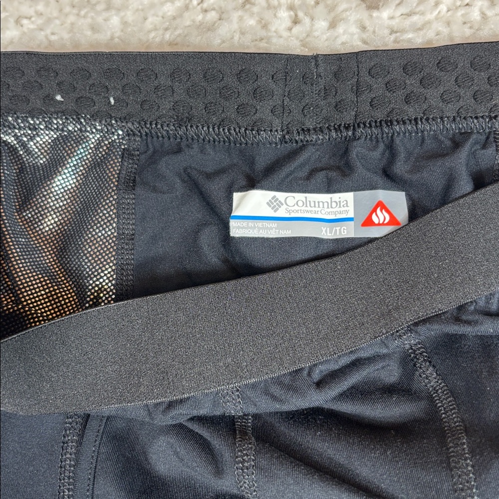 Columbia Omni-Heat Thermal Base Layer Pants Mens XL Black Performance - Picture 2 of 9